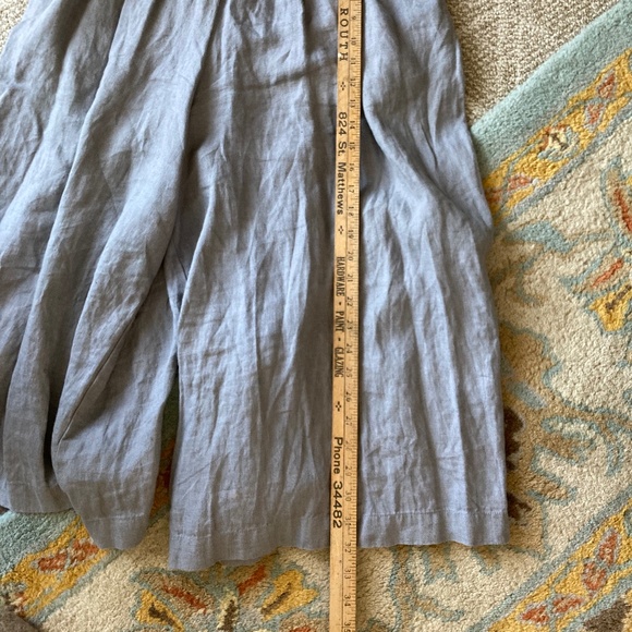 notPERFECTLINEN Light Blue 100% Linen Cropped Jumper Romper BEAUTIFUL Sz L - Picture 9 of 10